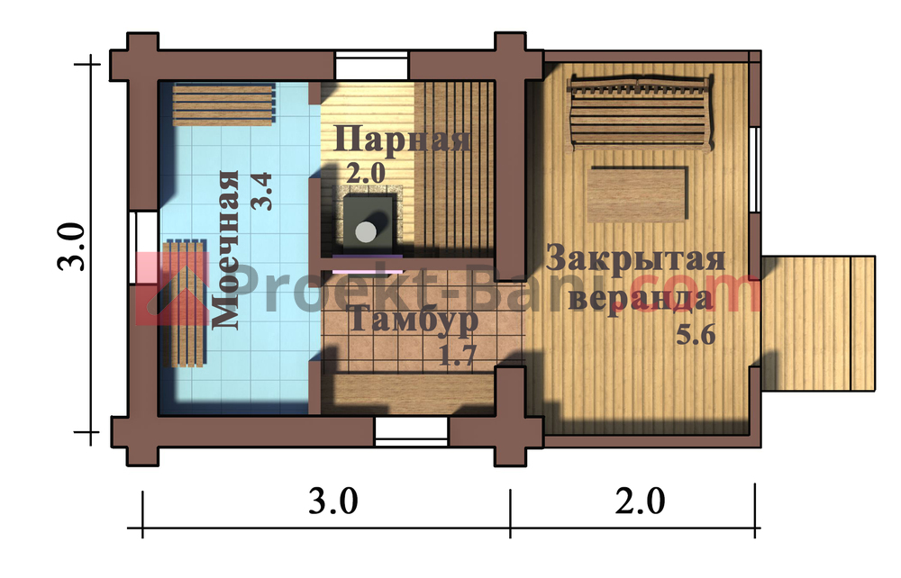 Проекты бани 3х6